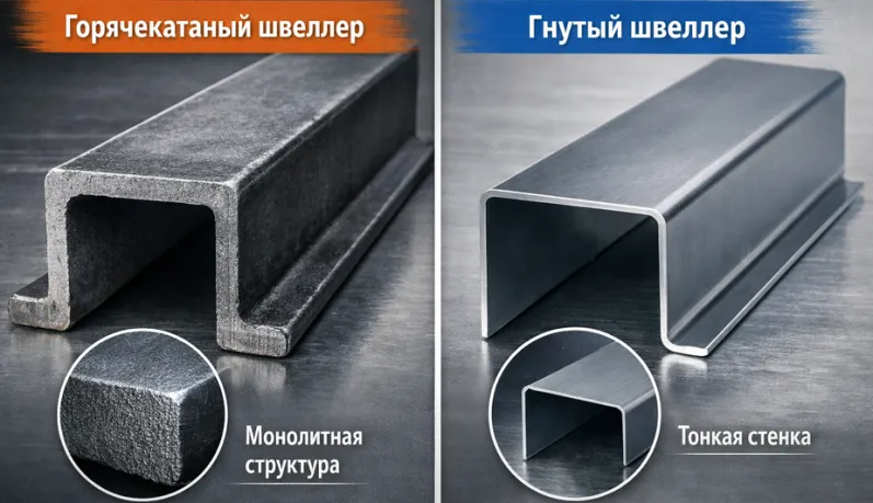 Гнутый или горячекатаный швеллер: что выбрать для металлоконструкций