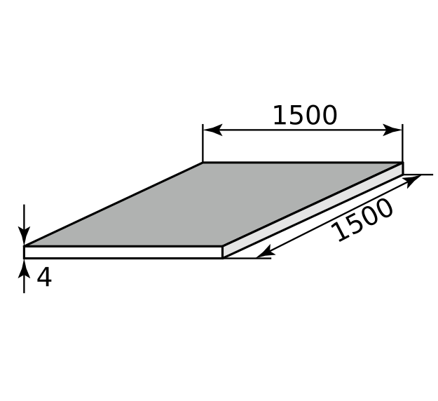 Лист горячекатаный 4х1500х1500 мм Ст3