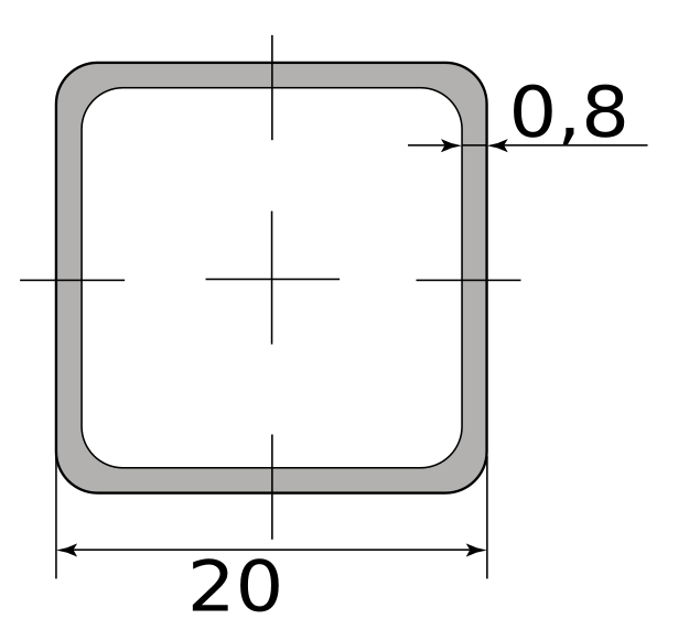 Труба профильная 20х20х0.8