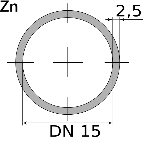 Труба ВГП ДУ 15x2.5 оцинкованная 7,8м